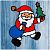 Фото Наклейка на стекло "Дед Мороз с ёлкой и мешком" 11х14см Зимнее Волшебство  1399694. Интернет-магазин FOROOM