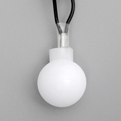 Фото Гирлянда "Нить. Шарики белые" 5м, белый свет, 30 светодиодов с насадками, 8 режимов, DECOR (IP20, LED-30-220V) Luazon Lighting  3590706. Интернет-магазин FOROOM